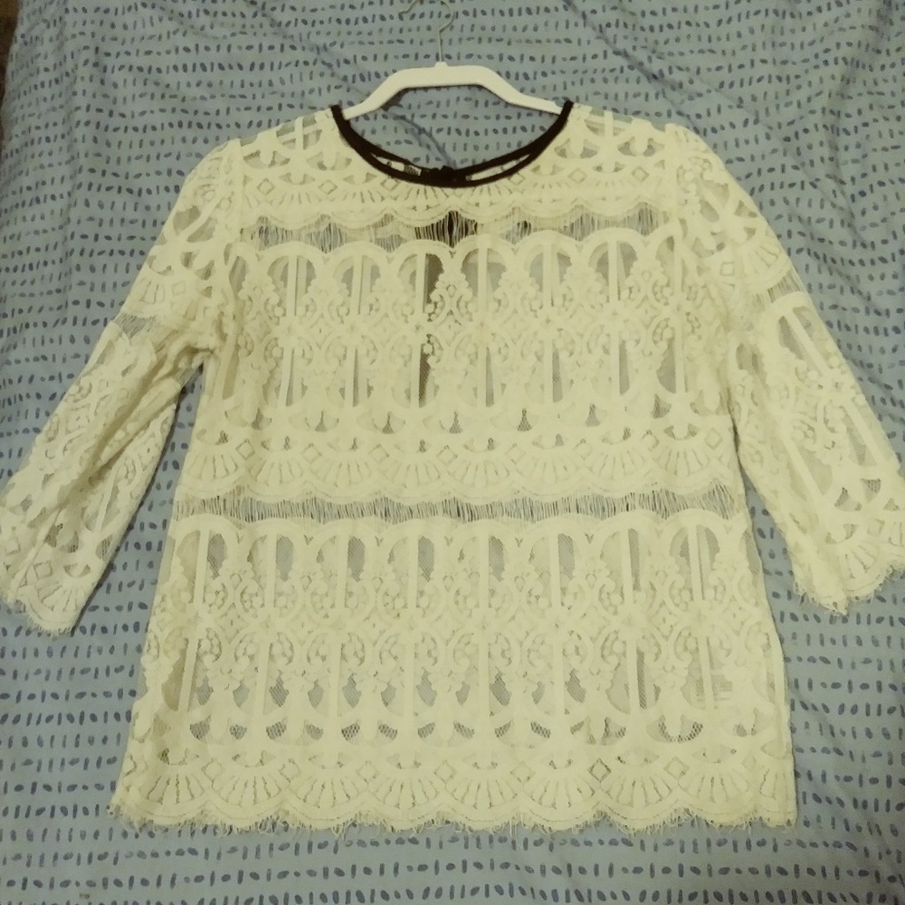 Beautiful White see through blouse